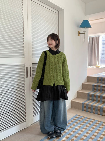 Hensoni cable round cardigan
